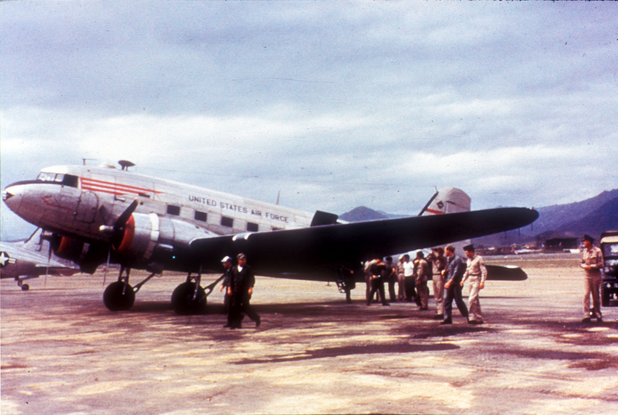 The ever-present C-47 Skytrain proved to be the only multi-engine transport able to fly from the smaller forward airfields in Korea. (U.S. Air Force photo)