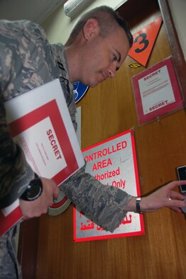 U.S. Air Force Capt. Jason Evatt, 386th Expeditionary Operations Support Squadron Intelligence flight commander, is a Greenville, S.C. native deployed from Keesler Air Force Base, Miss. (U.S. Air Force photo by Staff Sgt. Lakisha A. Croley/Released)