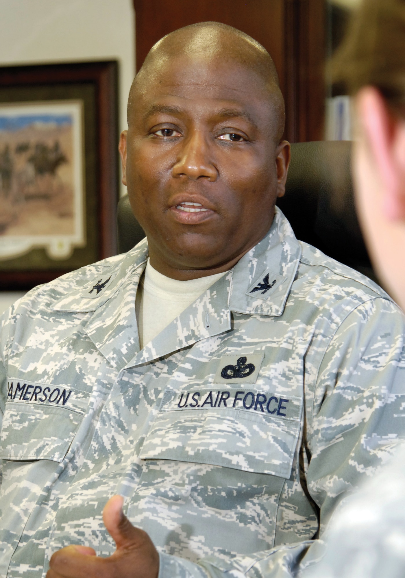 Col. Allen Jamerson, 72nd Air Base Wing commander, will bid farewell to the “Wildcatters” when he moves to Air Force Materiel Command headquarters as the commander’s chief of staff. All those who have met him say the colonel left a positive, lasting impact on Tinker. (Air Force photo by Margo Wright)