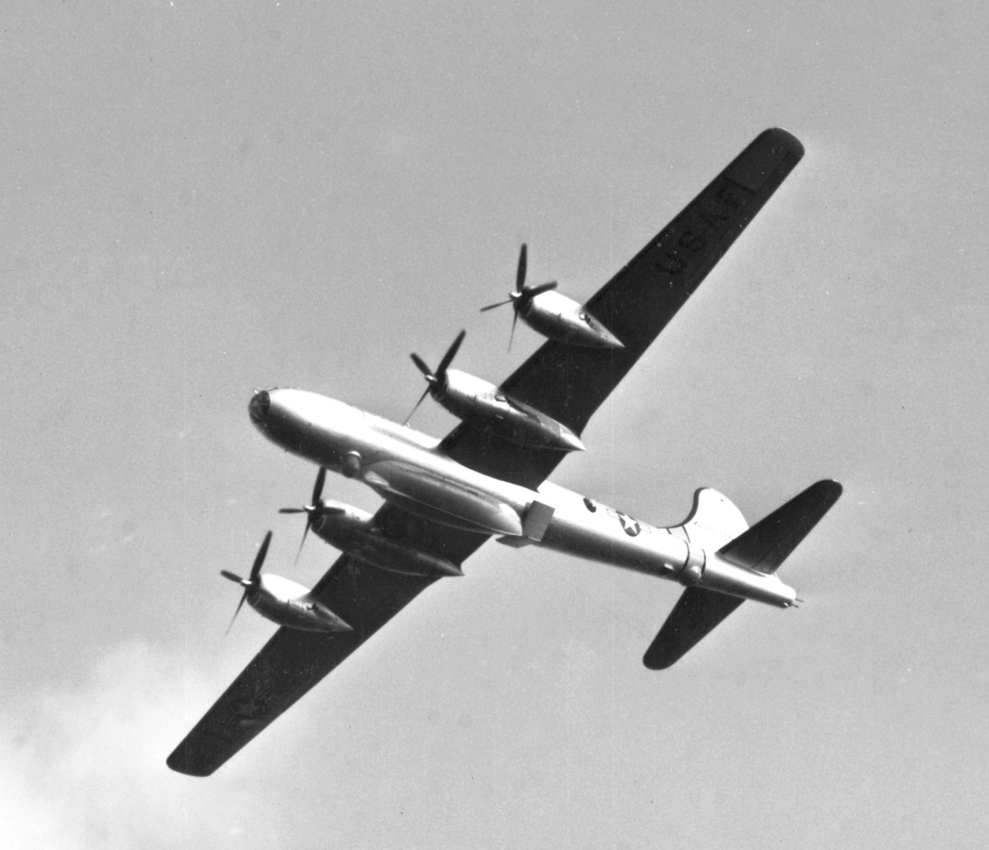 An SB-29 preparing for a lifeboat test drop in 1952. (U.S. Air Force)
