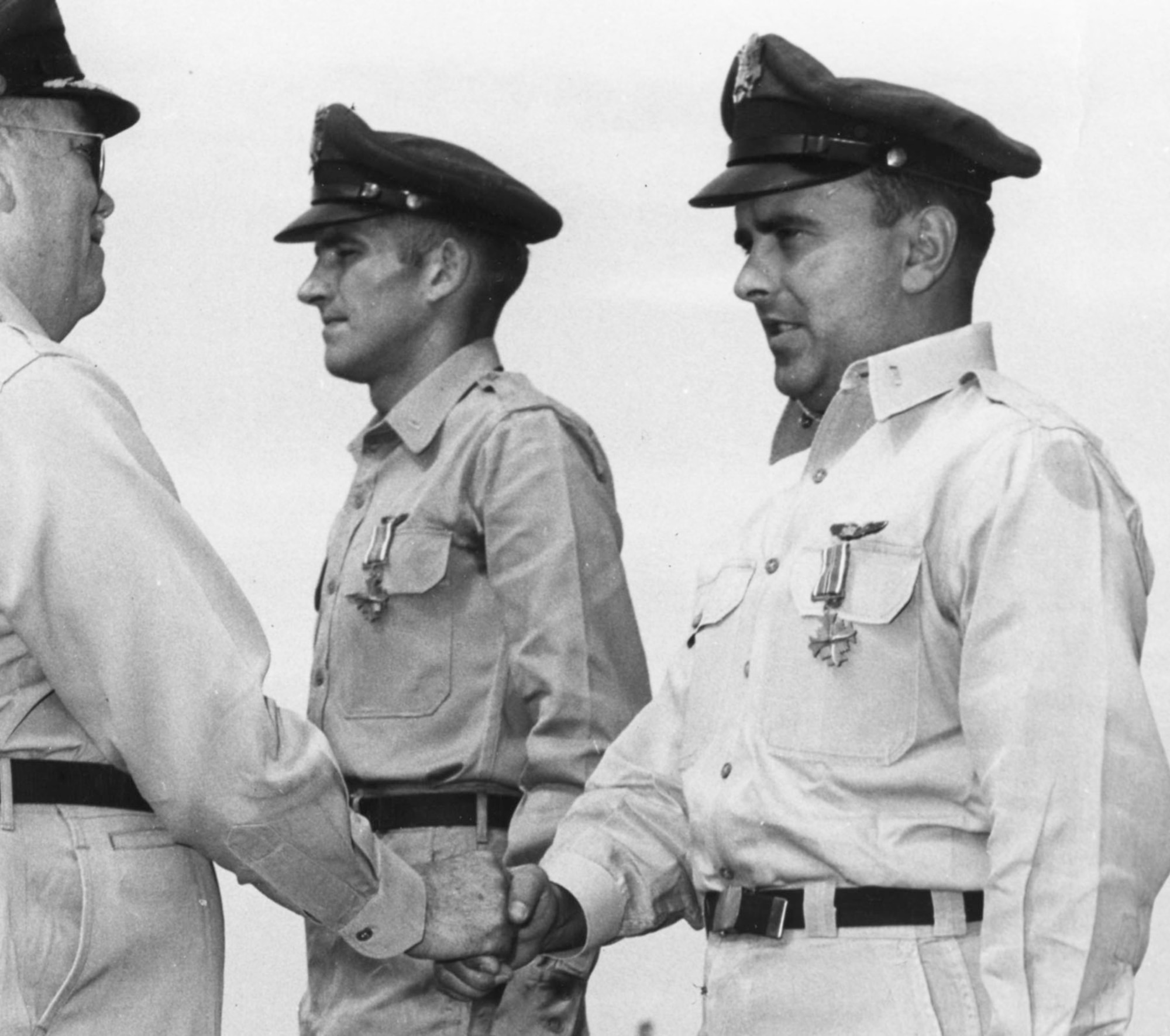 1st Lt. James  Pragar receiving the Distinguished Flying Cross. (U.S. Air Force photo)