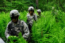 Members of the 115th Fighter Wing Security Forces Squadron, take part in a land navigation training exercise, at Volk Field Combat Readiness Training Center, Wis., June 13, 2010. The 115th SFS took part in a week long combat exercise as part of yearly training for members.  (U.S. Air Force photo by Staff Sgt. Stephen Montgomery)