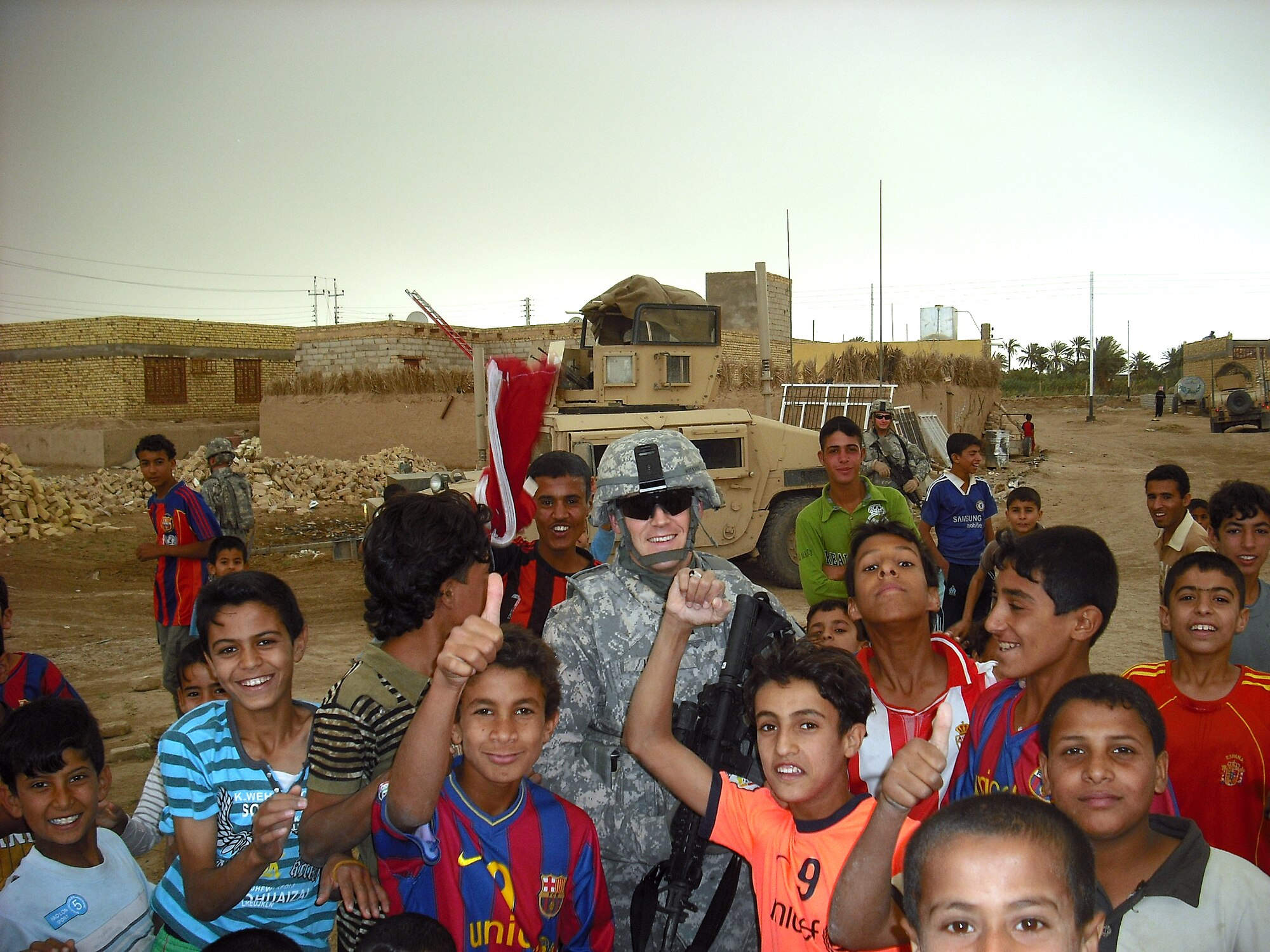 1st Lt. Keith Hofkens, an electrical engineer from the 115th Fighter Wing civil engineers squadron, returned from a seven-month deployment to southern Iraq in June.  Lieutenant Hofkens participated in a provincial reconstruction team where he would go outside the wire and oversee the construction of schools and water treatment facilities. To do this job required traveling in convoys on a daily basis to make sure the government?s investment in Iraqi infrastructure was protected, he said.  (photo was submitted by Lieutenant Hofkens)