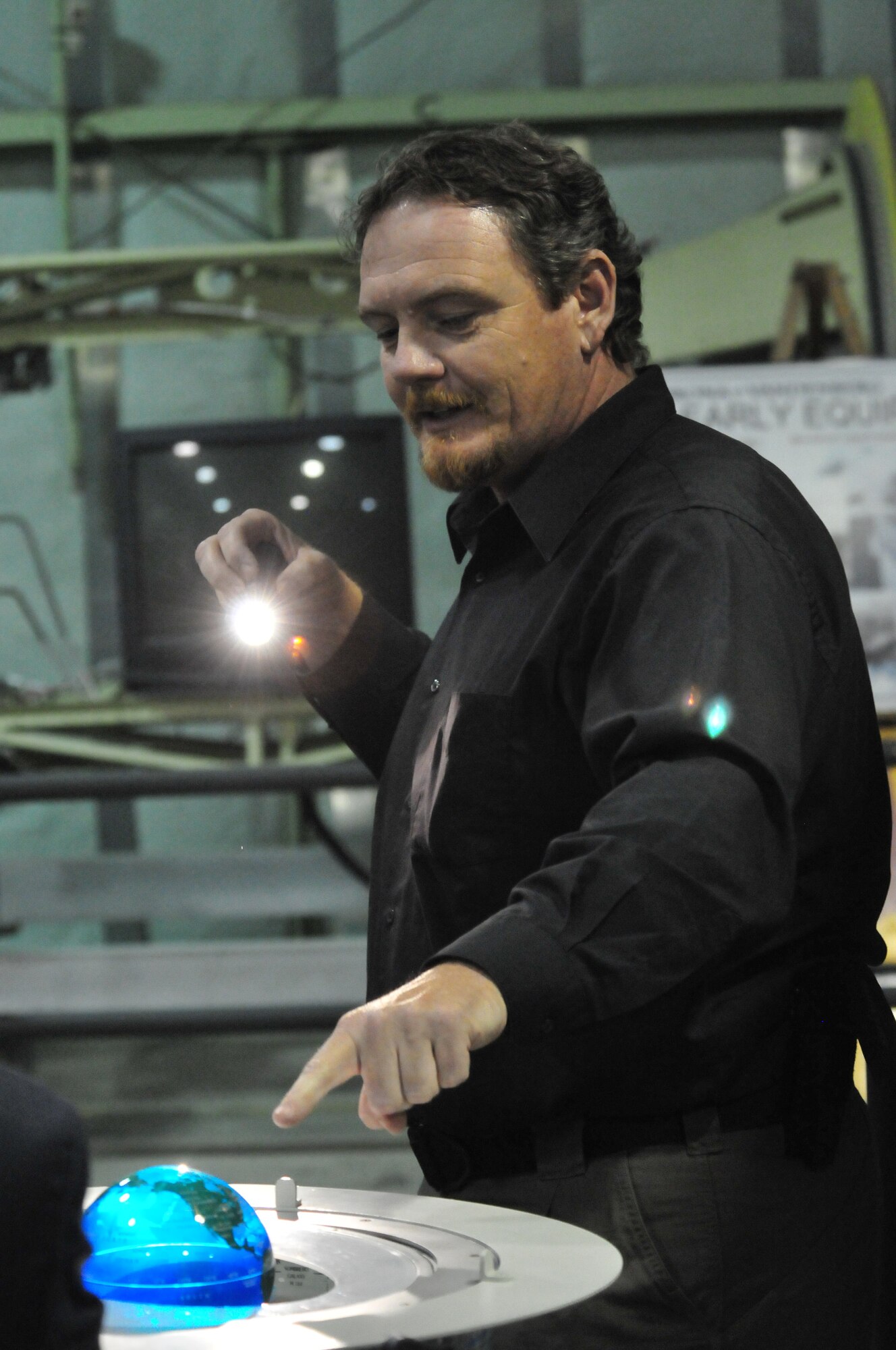 Jay Prichard, Curator, Space and Missile Heritage Center, Vandenberg AFB,
provides information about the role VAFB has had on the missile testing and
training industry. Civic leaders from the Los Angeles area toured the
Heritage Center June 16, 2010, during a Space Based Space Surveillance orientation at Vandenberg to gain a better understanding of how programs developed at the Space and Missile Systems Center contribute to the United States space
program. (Photo by Atiba Copeland)