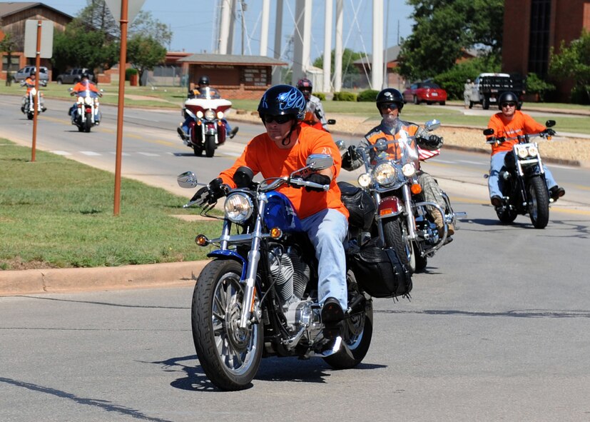 DYESS AIR FORCE BASE, Texas—The Green Knights Chapter 63 go for a lunch ride June 18 here. The Green Knights Chapter 63 is an organization that establishes and maintains a spirit of comradeship and esprit de corps that enhances the prestige of all motorcycle riders, encourages on-going rider education and skills development, and reduces the potential of motorcycle mishaps. To learn more about the Dyess chapter of the Green Knights, logon to http://texasgreenknights.org/gk63/ or the international site at http://greenknightsmc.com/index.html. (U.S. photo/Airman 1st Class Brittney Smolinski)