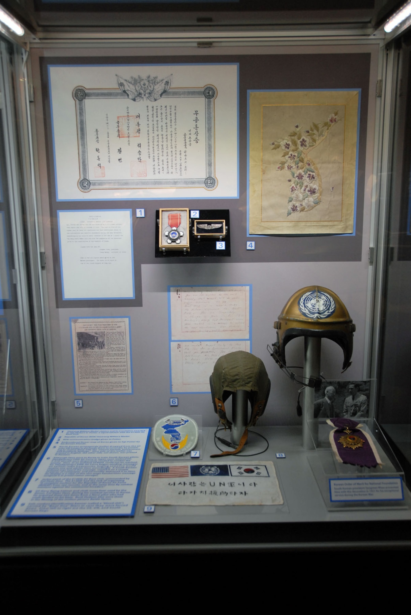 DAYTON, Ohio -- Republic of Korea Air Force artifacts on display in the Korean War Gallery at the National Museum of the U.S. Air Force. (U.S. Air Force photo)