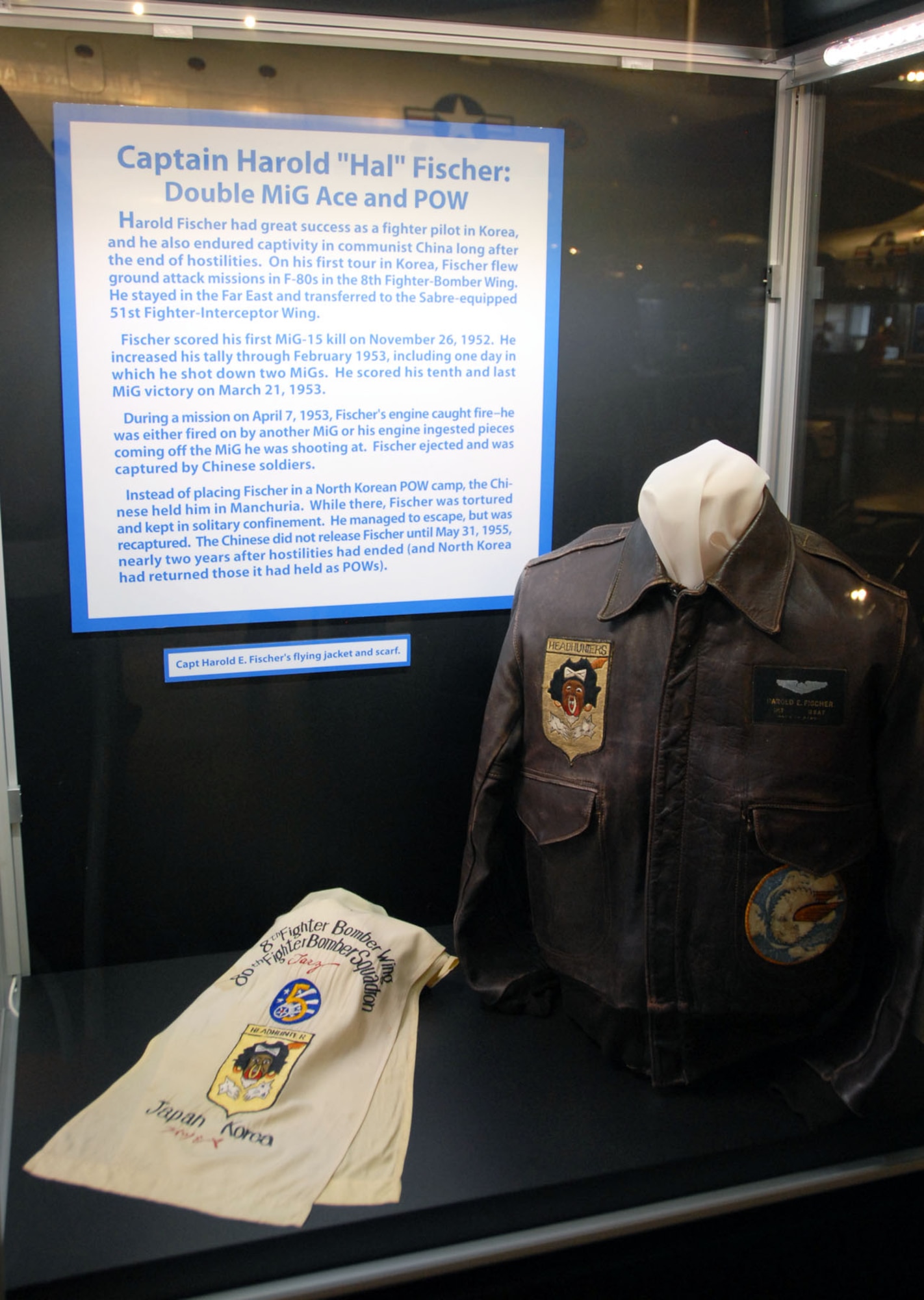 DAYTON, Ohio -- Capt. Harold "Hal" Fischer exhibit in the Korean War Gallery at the National Museum of the U.S. Air Force. (U.S. Air Force photo)
