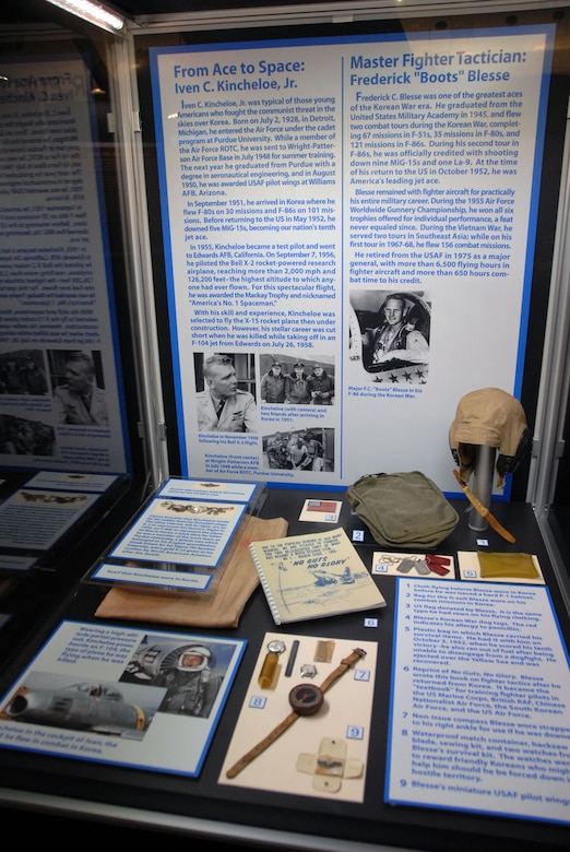 DAYTON, Ohio -- Iven C. Kincheloe Jr. and Frederick "Boots" Blesse exhibits in the Korean War Gallery at the National Museum of the U.S. Air Force. (U.S. Air Force photo)