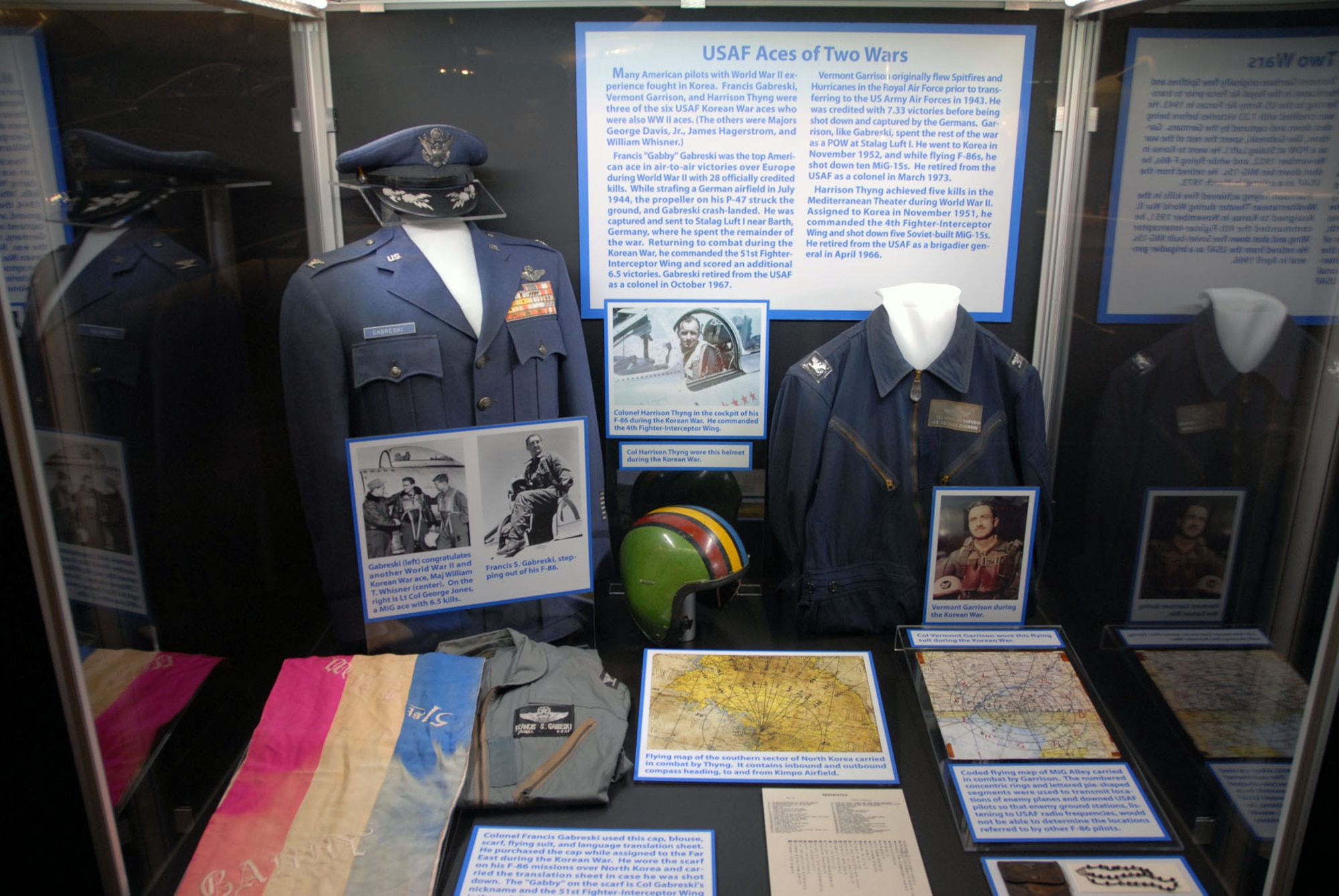 DAYTON, Ohio -- USAF Aces of Two Wars exhibit in the Korean War Gallery at the National Museum of the U.S. Air Force. (U.S. Air Force photo)