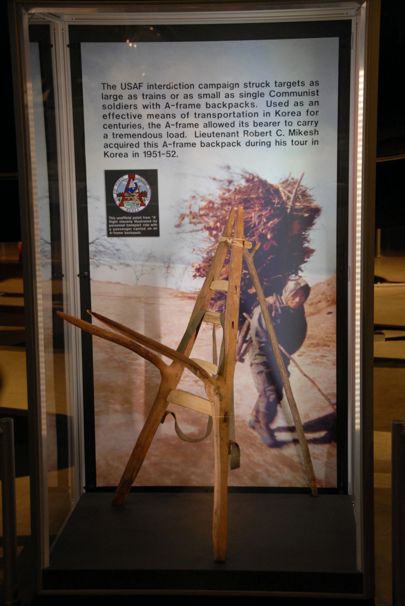 DAYTON, Ohio -- A-frame exhibit in the Korean War Gallery at the National Museum of the U.S. Air Force. (U.S. Air Force photo)