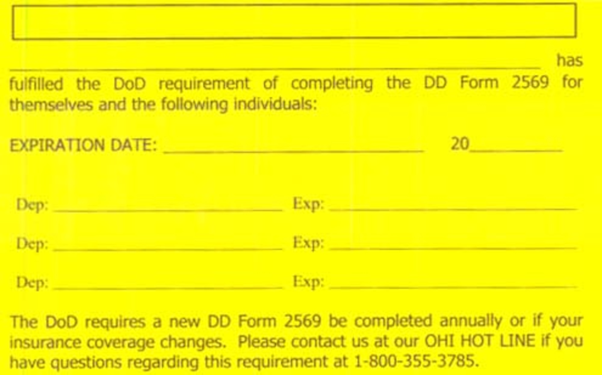 DD Form 2569