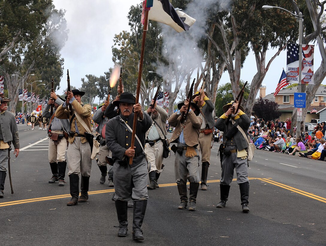 Civil War re-enactors march in the 51st Annual Torrance Armed Forces Day parade, May 15. (Photo by Joe Juarez)