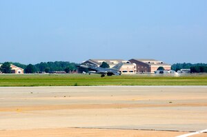 LANGLEY AIR FORCE BASE, Va. -- An F-16 Fighting Falcon from the 62d Fighter Squadron takes off June 10. The squadron is visiting from Luke AFB, Ariz., to provide adversary support, or “red air,” for the 1st Fighter Wing’s F-22 Raptor pilots. (U.S. Air Force photo/Senior Airman Dana Hill)