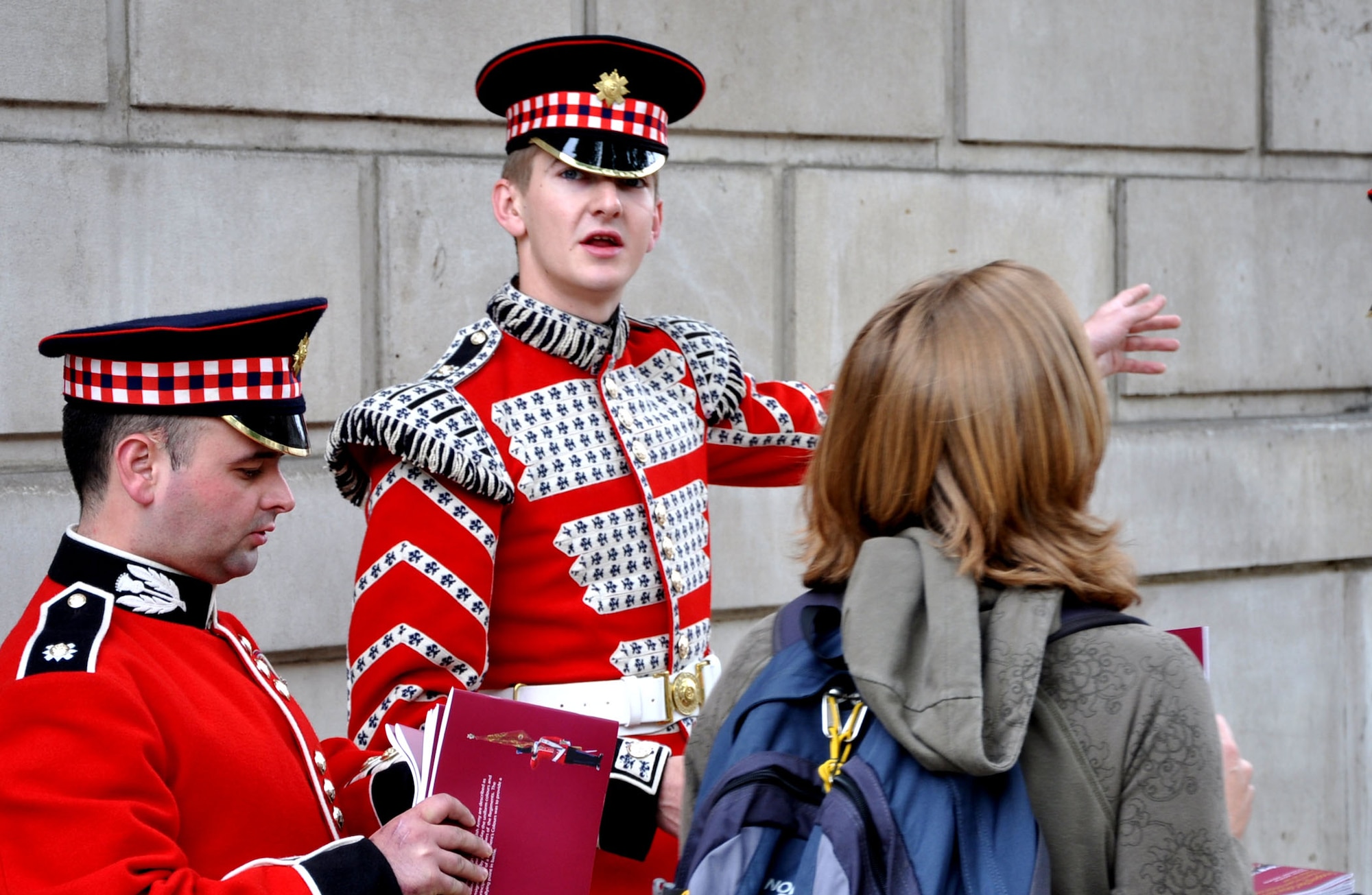Stopping to buy a program from one of the Queen’s guards on our way to Trooping the Colour. (courtesy photo)
