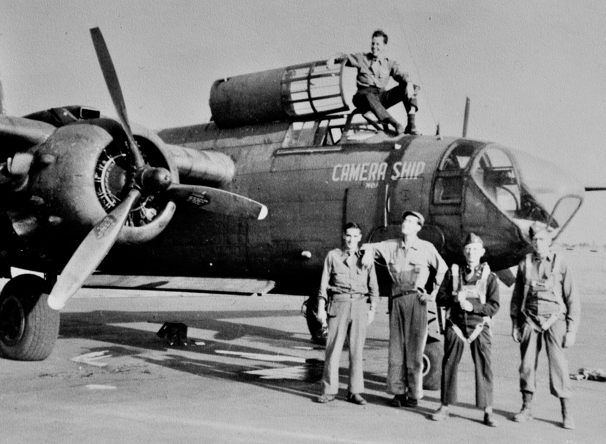 Maj. Jim Lovewell's grandfather, pictured atop his F3-A aircraft, a camera ship variant of the A-20 Marauder. (courtesy photo)
