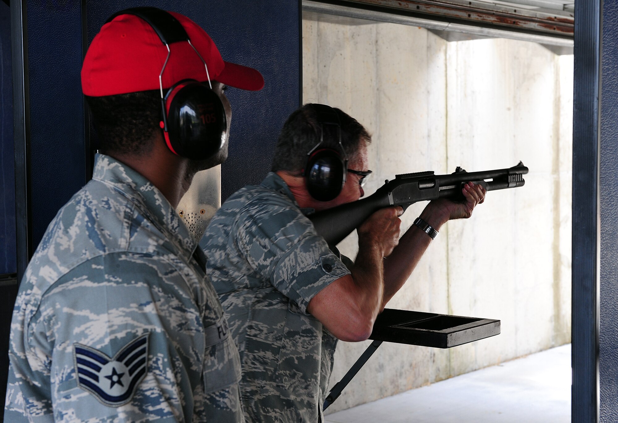 100616-F-6838W-059
SHAW AIR FORCE BASE, S.C.--Gen. William M. Fraser, Air Combat commander, shoots the M870 shotgun used for training at Combat Arms Training and Marksmanship range here June 16, 2010. General Fraser and his wife visited Shaw to gain insight into the mission and speak with Airmen from units across the base to hear their concerns. (U.S. Air Force photo/Airman 1st Class Neil D. Warner)



