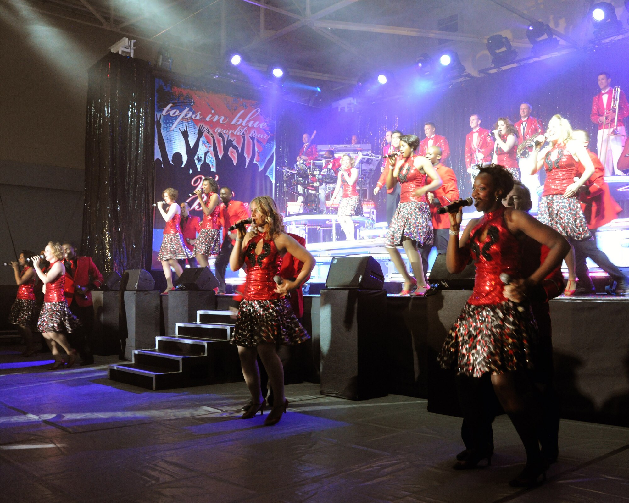RAF CROUGHTON, United Kingdom - This years Tops In Blue schedule will have them perform in more than 25 countries and close to 140 performances. (U.S. Air Force photo by Staff Sgt. Joel Mease)