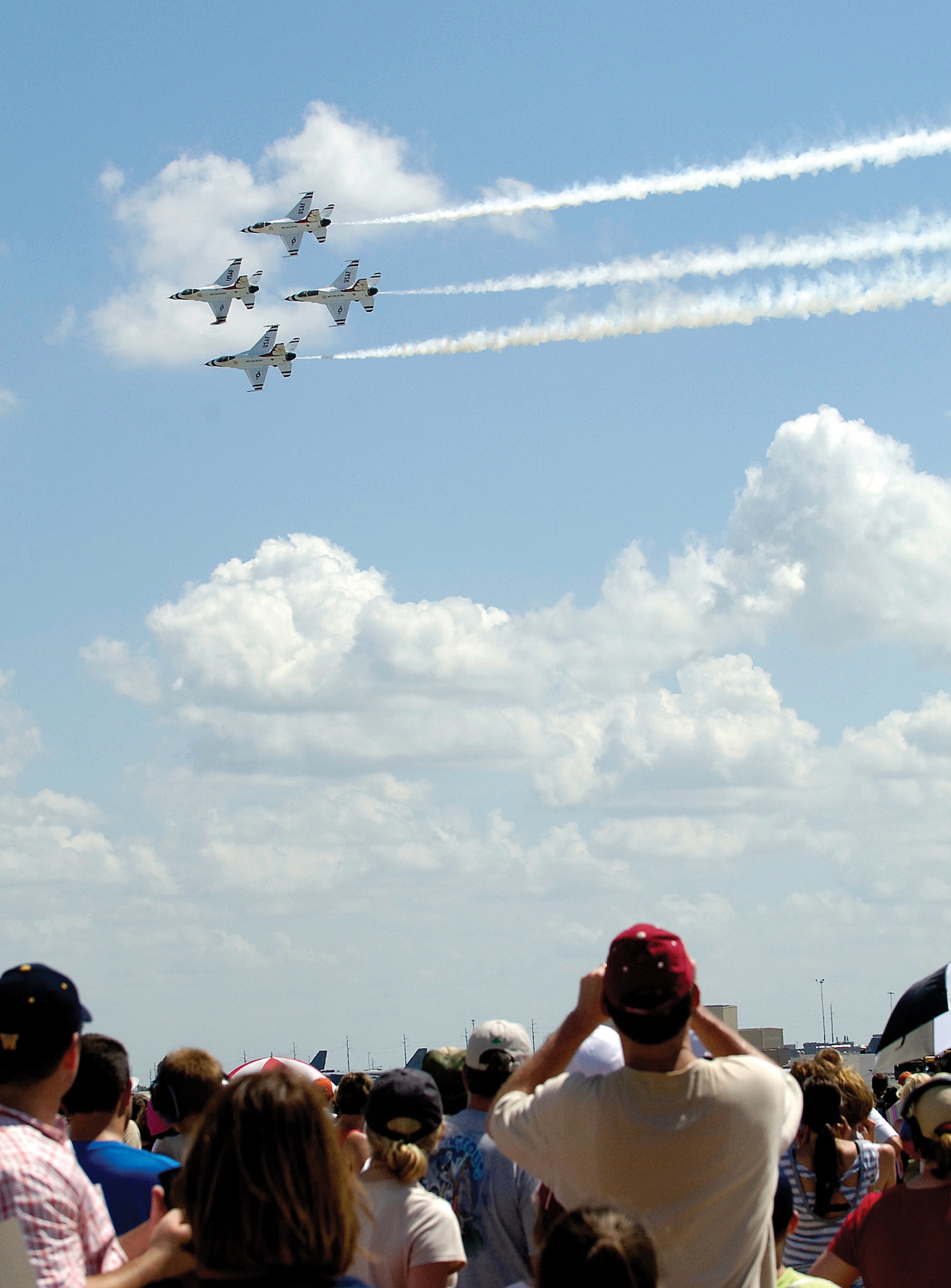 Air Force Thunderbirds performed at the 12th Star Spangled Salute at Tinker AFB. (Air Force photo by Margo Wright)