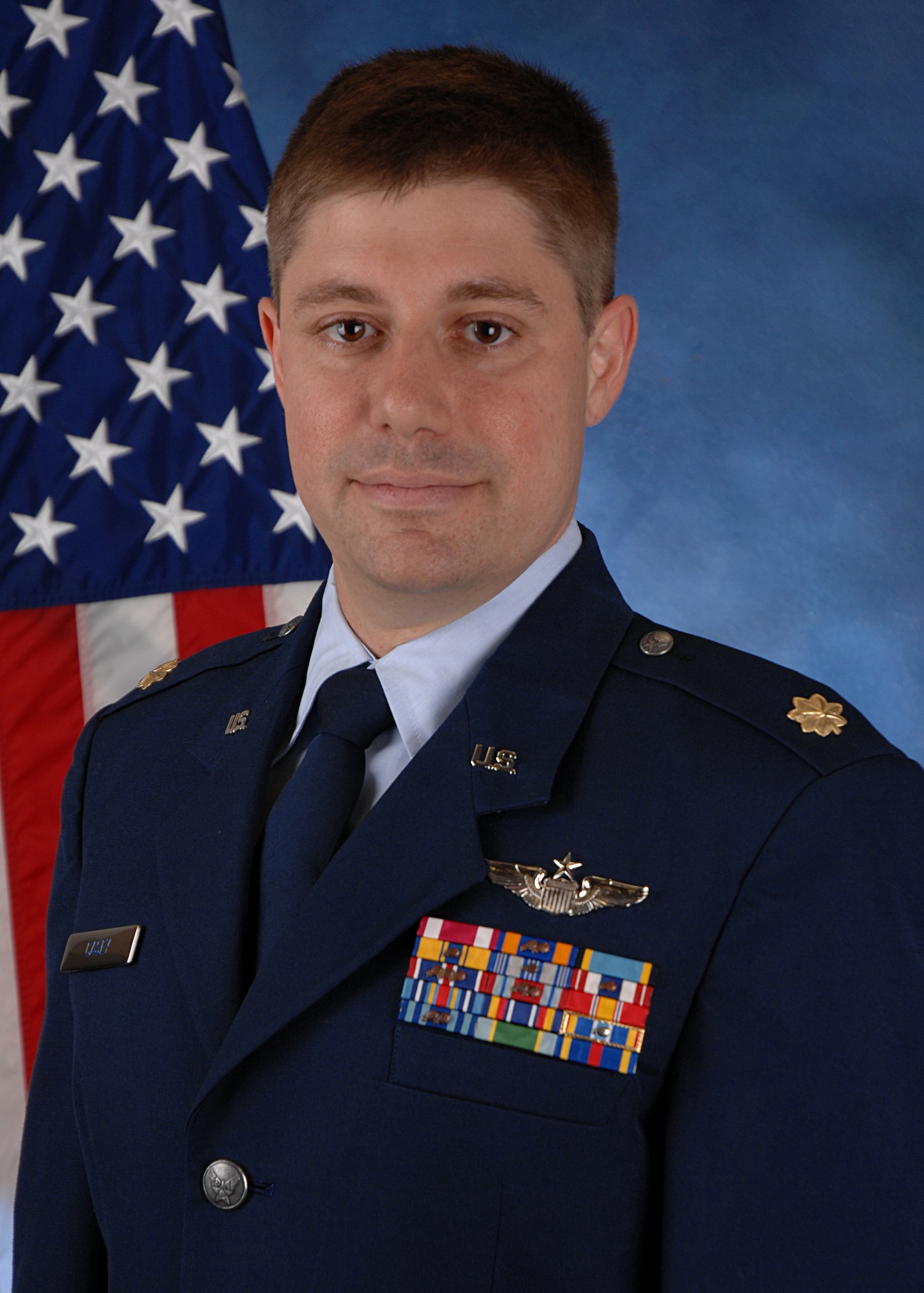 Maj. Brandon Casey, a T-1 instructor pilot and C-17 evaluator pilot was awarded the SOLE Award by the International Society of Logistics. He theorized that by focusing improvement efforts on reliable delivery versus faster delivery, AMC would see improvement in customer satisfaction, decreased duplicate orders, and a reduction in total demand for airlift. (U.S. Air Force photo by Staff Sgt. Nathan Bevier/Released)