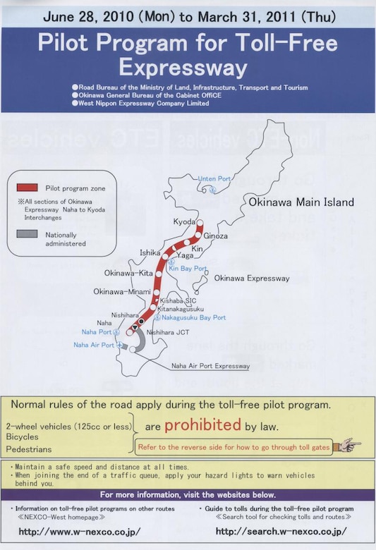 Okinawa Expressway Goes Toll Free June 28 Kadena Air Base Article Display