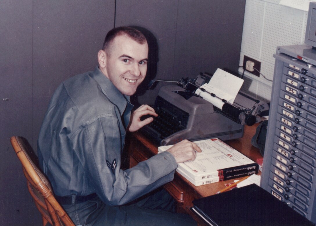 Also from November, 1964:  John Bailey is working in the tape library and doing copyright research.  Please take a moment to reflect on the photograph shown here. If you have any insight regarding who is in it, when or where it was taken, or any stories you can share about the event, please email our Band Historian <a href="mailto:usafbandhistorian@afncr.af.mil">Technical Sgt. Tracey MacDonald</a>. Thank you and we look forward to hearing from you!  This is Photo 34. (Unknown Photographer)
