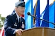 Moments after assuming command of the 72nd Air Base Wing June 25, Col. Bob LaBrutta tells the 72nd Air Base Wing he looks forward to the opportunities ahead. (Air Force photo by Margo Wright)