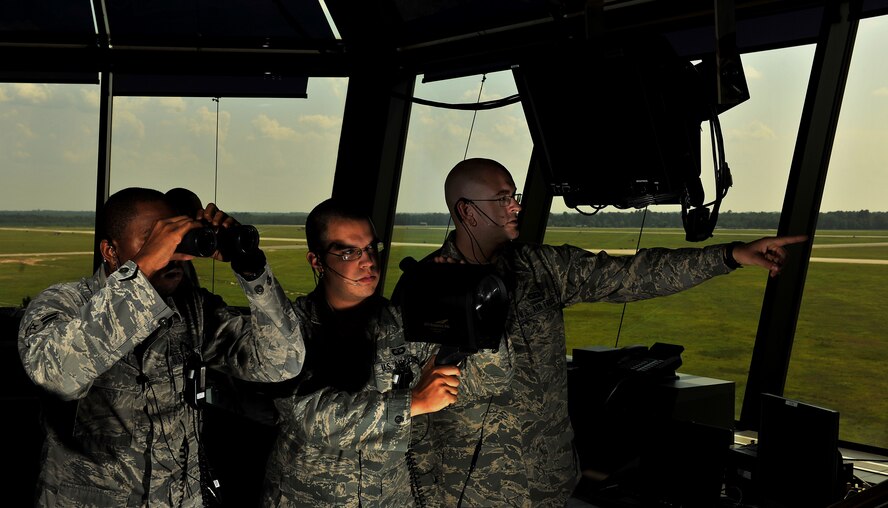 MOODY AIR FORCE BASE, Ga. -- Members from the air traffic control tower are vital to Moody’s air operations. “The job of an air traffic controller is the epitome of accountability in comparison, a controller’s job is like playing the most intense video game, only gleaning pertinent information to successfully complete the game,” said Master Sgt. Tony Sutter, 23rd Operations Support Squadron chief ATC. “Focused controllers don’t notice stress until they walk away, knowing this is no game.” (U.S. Air Force photo by Airman 1st Class Joshua Green/RELEASED)