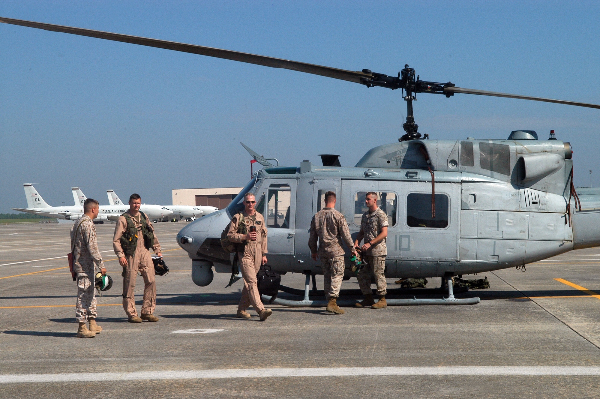 Crewmembers of the UH-1N Huey.  U. S. Air Force photo by Sue Sapp