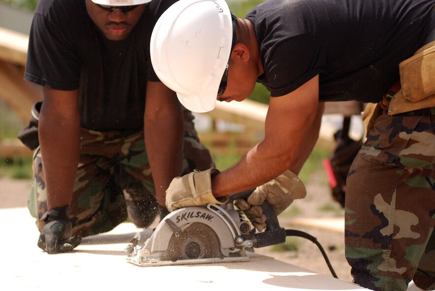 Members of the 433rd Civil Engineering Squadron conduct a humanitarian mission in the Red Lake Indian Reservation for the Red Lake band of Chippewa Indians, just outside of Bemidji, Minnesota. (U.S. Air Force photo/Airman 1st Class Brian McGloin)