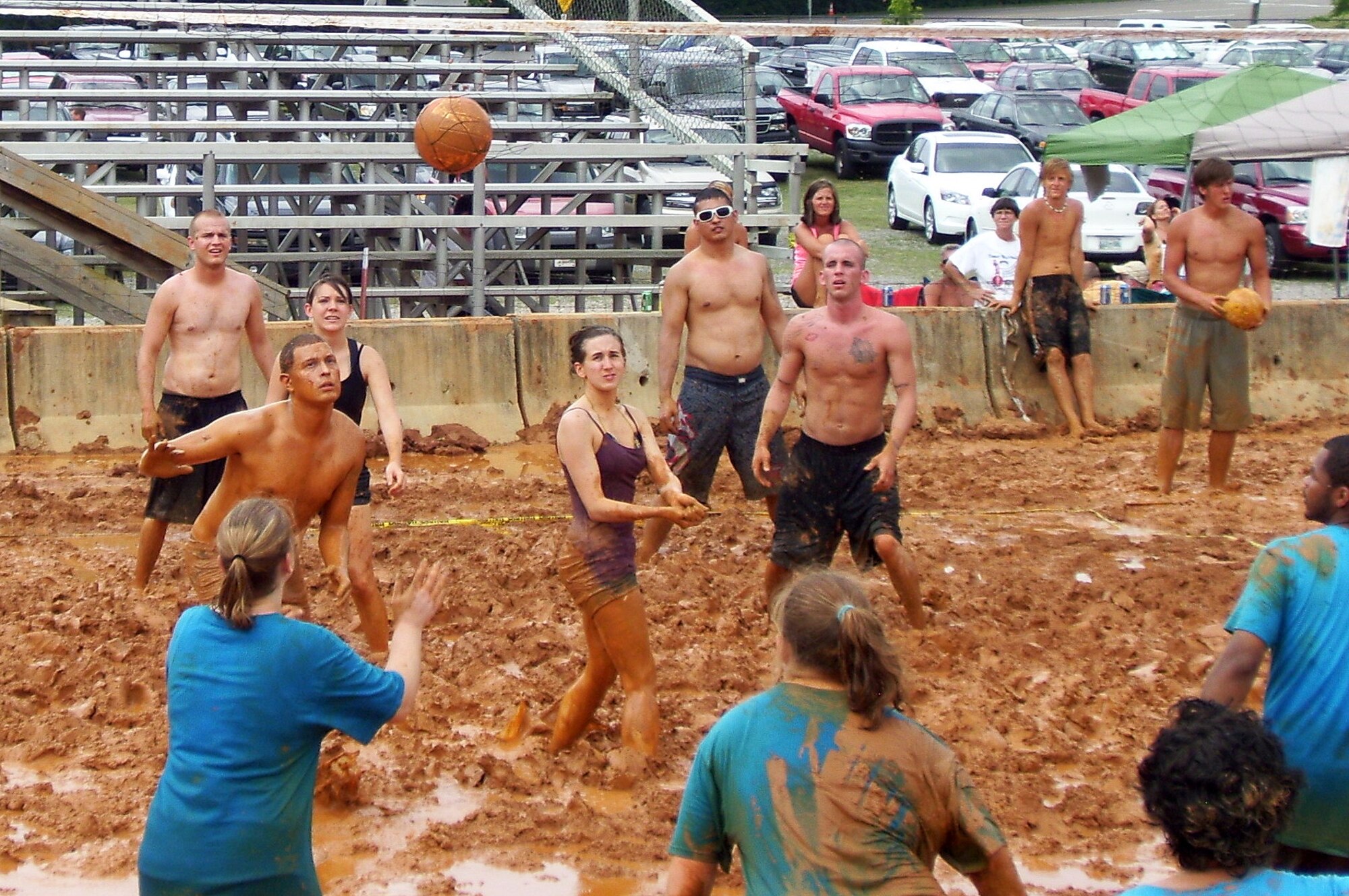 MCGHEE  TYSON ANGB, Tenn. - Students of The I.G. Brown Air National Guard Training and Education Center's Airman Leadership School Class 10-4 help raise more than $20,000 for the Epilepsy Foundation of East Tennessee during the organization's annual Mud Volleyball Tournament at Chilhowee Park in Knoxville, June 26,2010. (U.S. Air Force photo by Master Sgt. Michael Moore/Released)