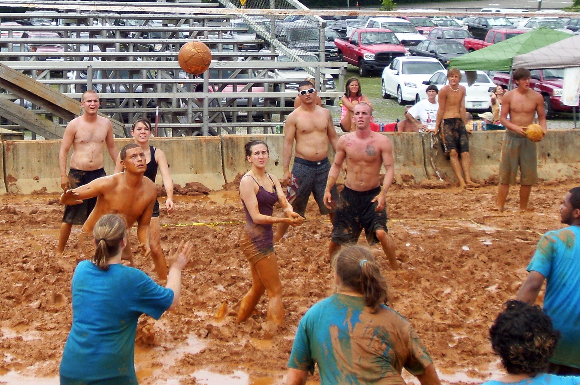 MCGHEE  TYSON ANGB, Tenn. - Students of The I.G. Brown Air National Guard Training and Education Center's Airman Leadership School Class 10-4 help raise more than $20,000 for the Epilepsy Foundation of East Tennessee during the organization's annual Mud Volleyball Tournament at Chilhowee Park in Knoxville, June 26,2010. (U.S. Air Force photo by Master Sgt. Michael Moore/Released)