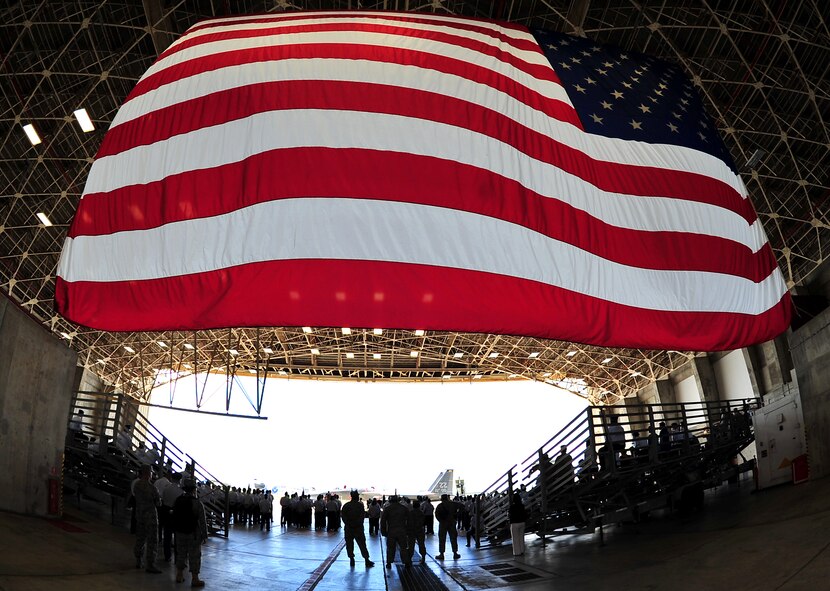 Kadena Airmen attend the 18th Operations change of command June 28. Col. David Nahom assumes command as Col. Ronald Banks relinquishes command.(U.S. Air Force photo/Tech. Sgt. Rey Ramon)  