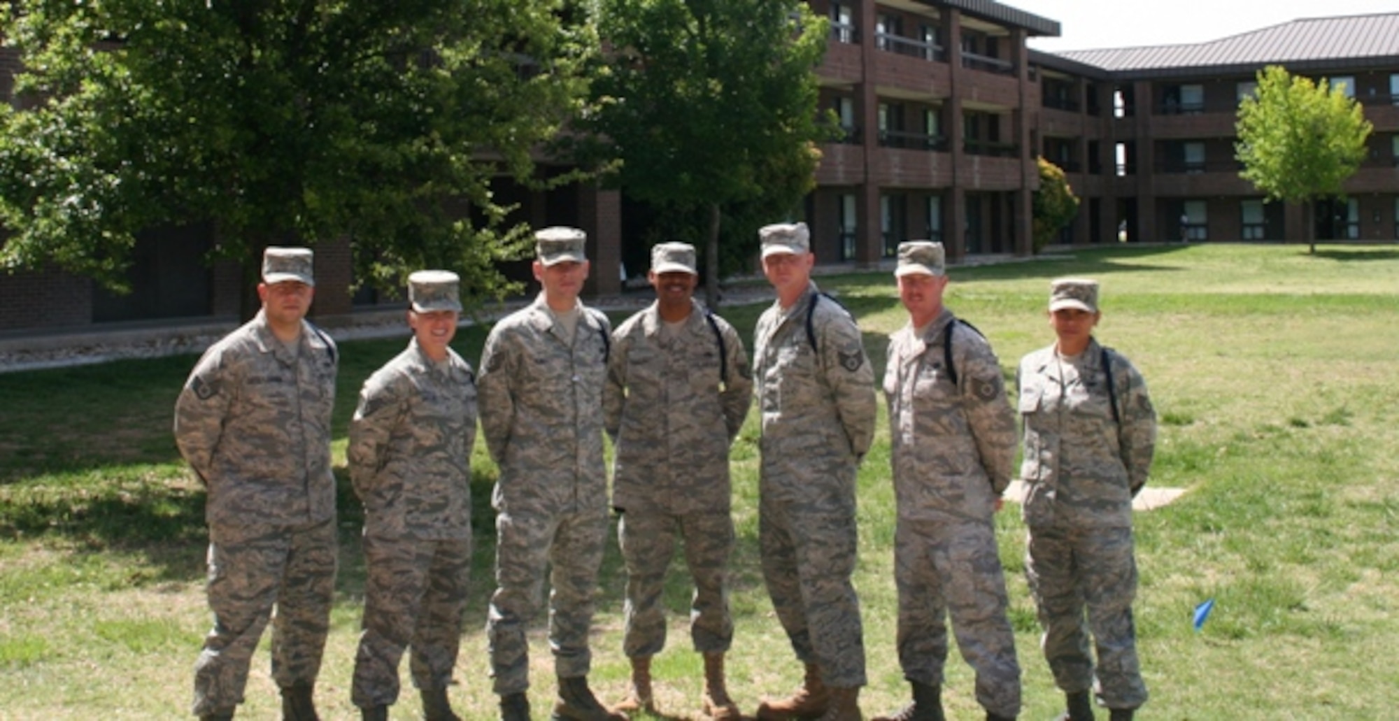 Military Training Leaders provide solid groundwork that help our professional Airmen become successful. MTLs from the 315th Training Squadron are (from left): Staff Sgt. Julio Castillo-Zuluaga, Staff Sgt. Amy Taylor, Tech. Sgt. Kenneth Kimble, Staff Sgt. Derrell Speights, Staff Sgt. Timothy Braden, Tech. Sgt. David Alonso and Staff Sgt. Charmaine Moss. Not pictured: Staff Sgt. Ray Wisdom. (U.S. Air Force photo)