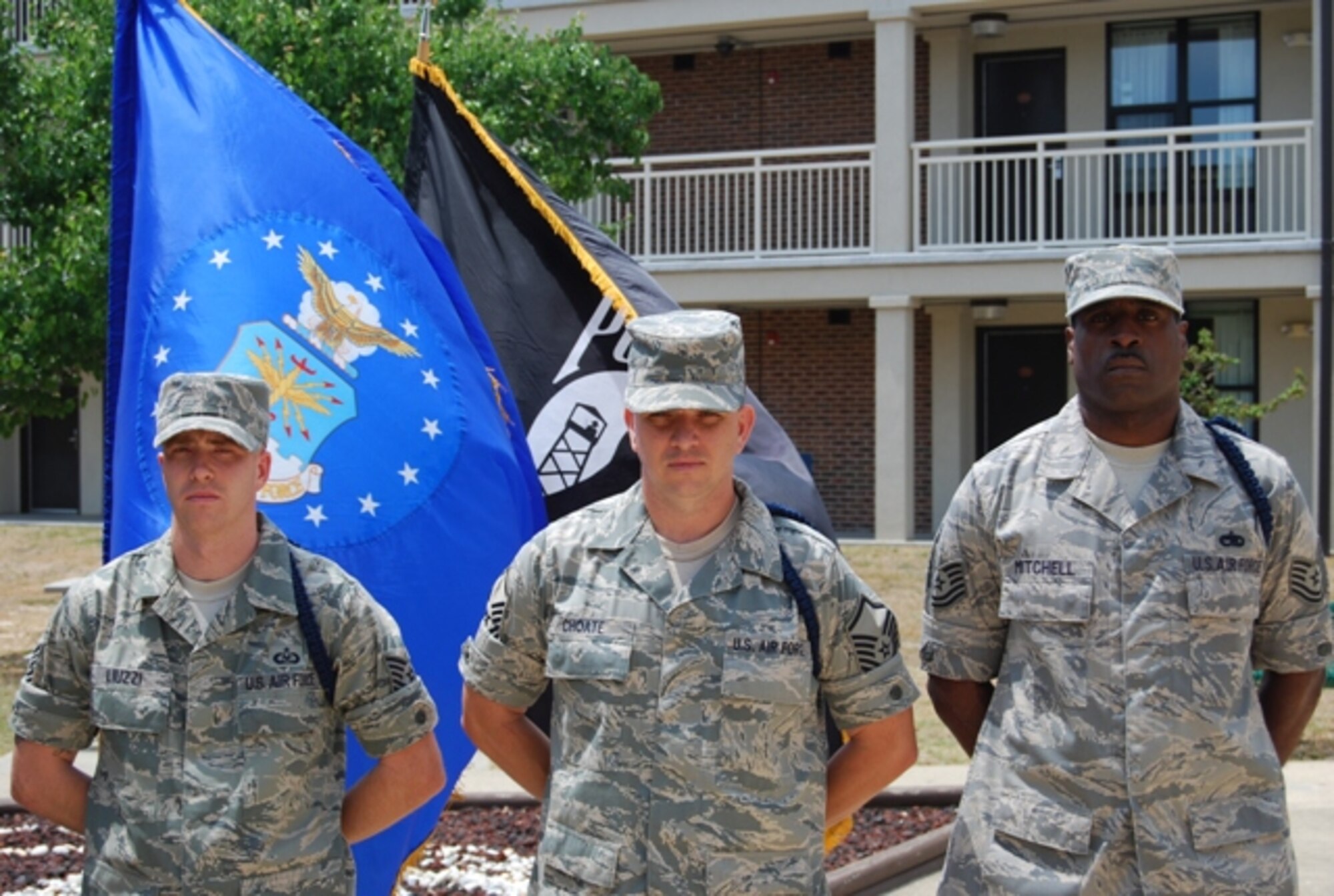 Military Training Leaders provide solid groundwork that help our professional Airmen become successful. MTLs from the 313th Training Squadron (from left): Tech. Sgt. Salvatore Luizzi, Master Sgt. Ricky Choate and Tech. Sgt. Jonathan Mitchell. (U.S. Air Force photo)