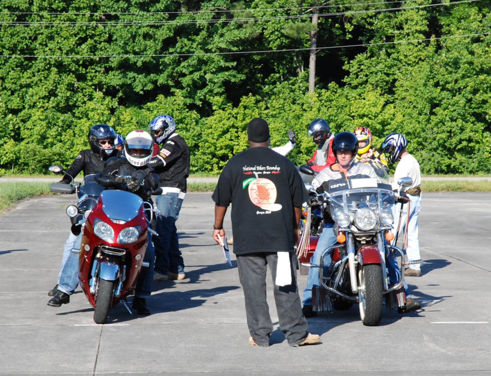 Servicemembers completed an eight-day Rider Coach training course June 27 at the Dead Runway here. Some of these coaches come from miles away just to volunteer their time, Durant said.  This shows their passion for riding and their commitment to safety. (U.S. Air Force Photo by Travon Dennis)