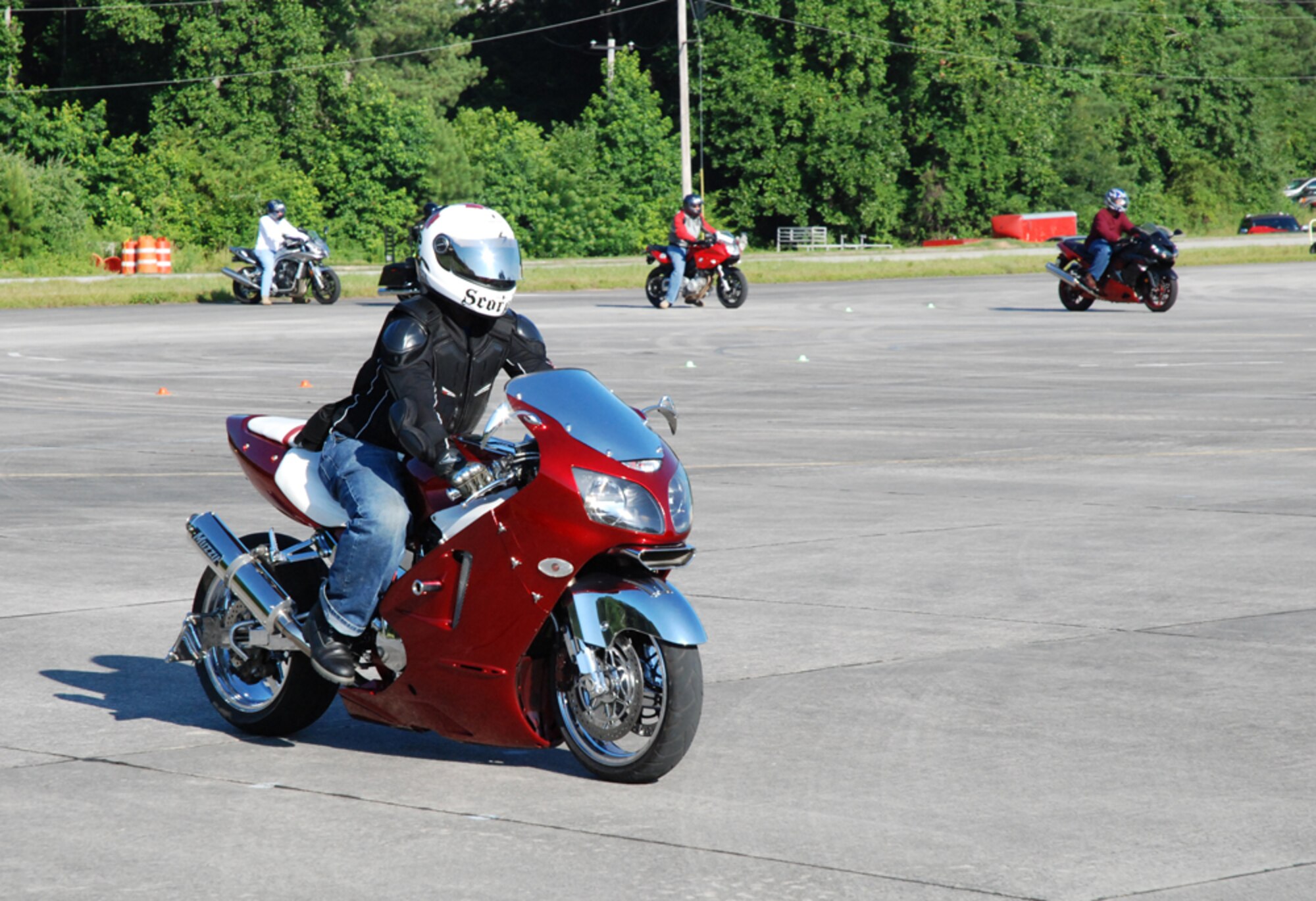 Servicemembers completed an eight-day Rider Coach training course June 27 at the Dead Runway here. Some of these coaches come from miles away just to volunteer their time, Durant said.  This shows their passion for riding and their commitment to safety. (U.S. Air Force Photo by Travon Dennis)