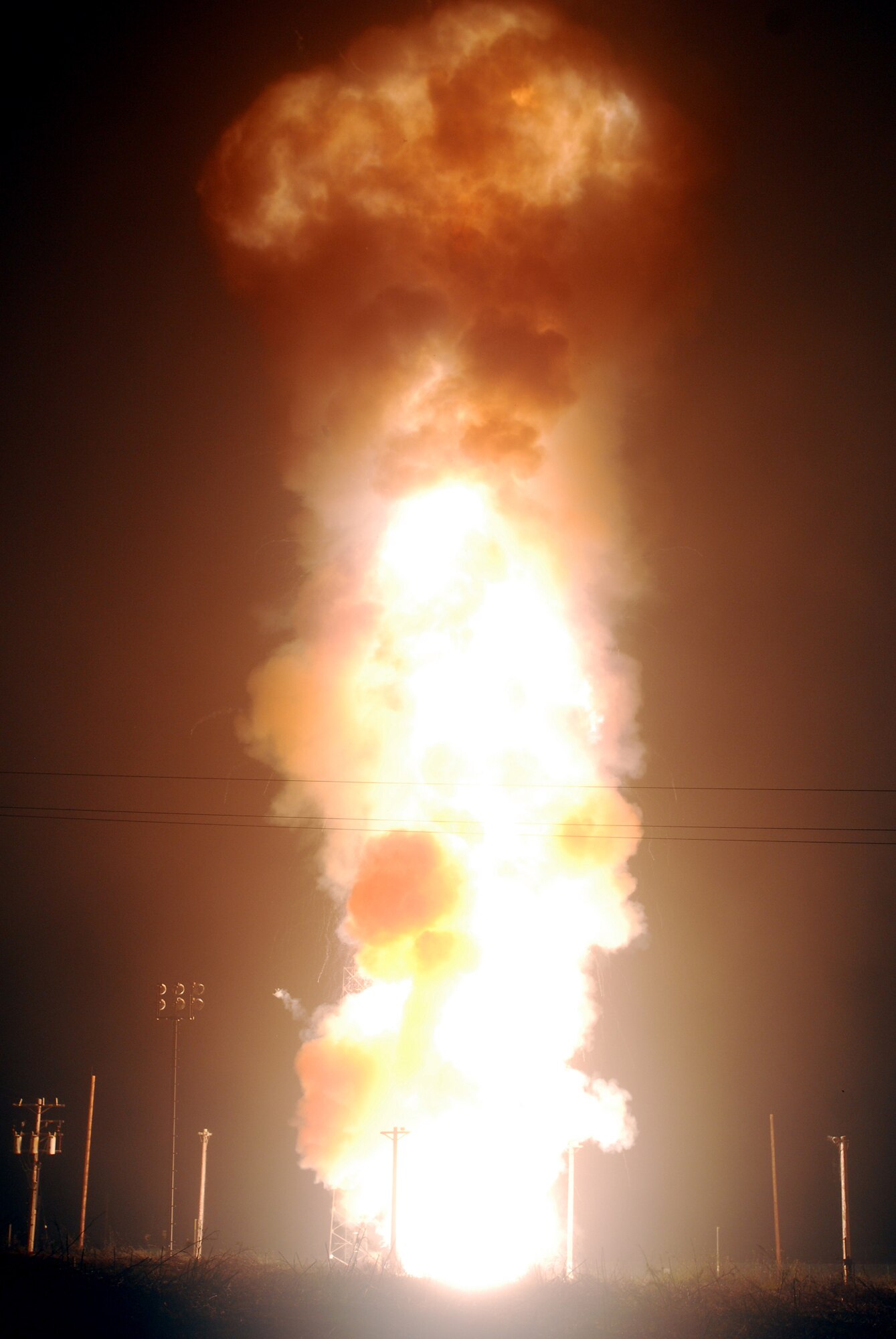 VANDENBERG AIR FORCE BASE, Calif. - A scheduled Minuteman III intercontinental ballistic missile test was launched at 3:40 a.m. June 30 from Launch Facility-04 here. ICBM analysts, including the Department of Defense and the Department of Energy, will use the data collected to ensure the readiness and capability of the ICBM fleet. (U.S. Air Force photo/Joe Davila)
