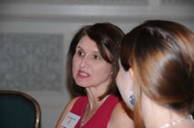Mrs. Donita Ogden talks with spouses during the Yellow Ribbon Reintegration event held in late June. (USAF photo by SSgt. Terrica Jones, 916ARW/PA).