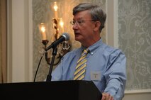 David Amos, Tricare director, spoke to the Yellow Ribbon participants Saturday about health care benefits. (USAF photo by SSgt. Terrica Jones, 916ARW/PA)