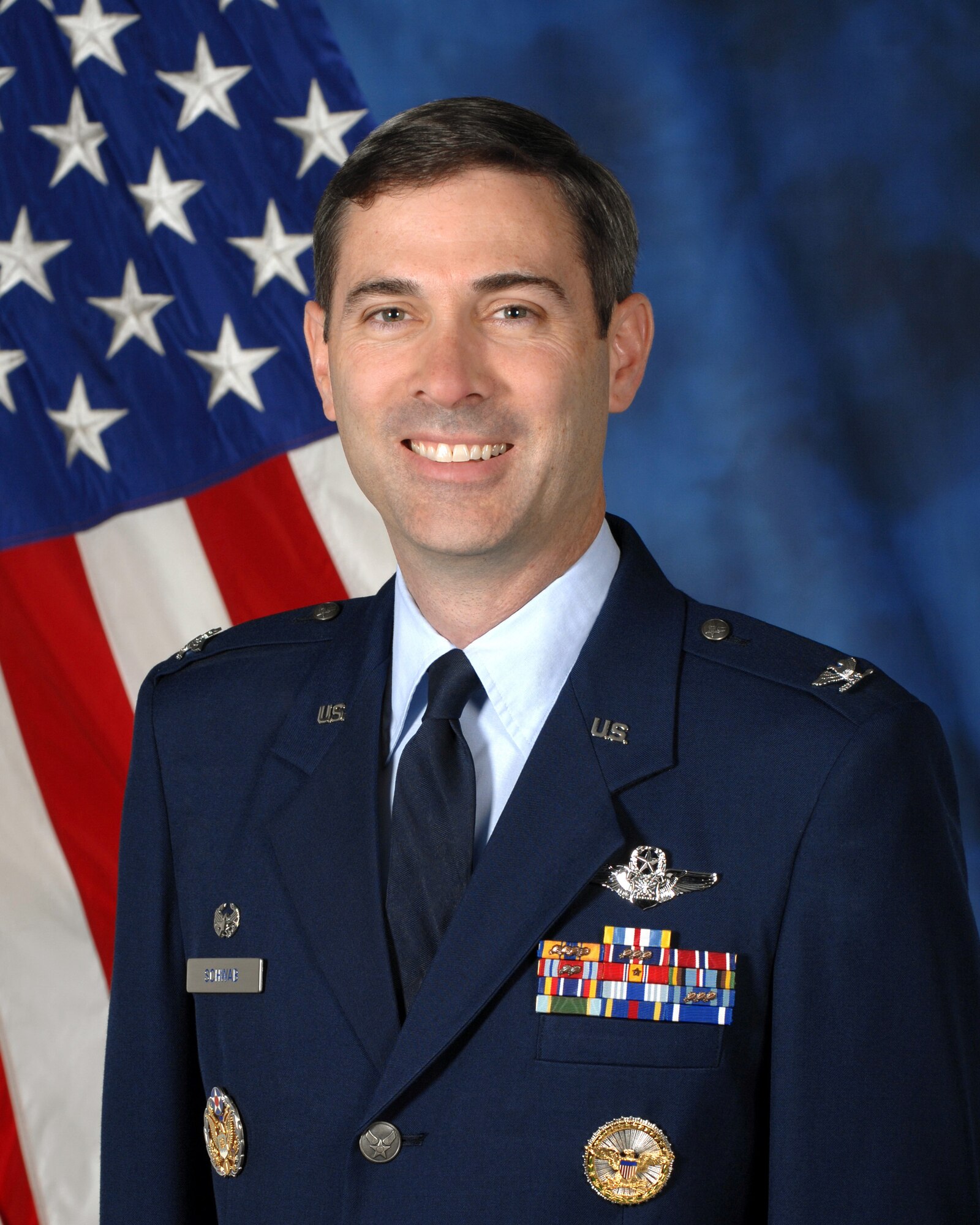 Col. Gregory E. Schwab will assume command of the 95th Air Base Wing in a change of command ceremony scheudled for July 9 at Building 3000.  (Official Air Force photograph)
