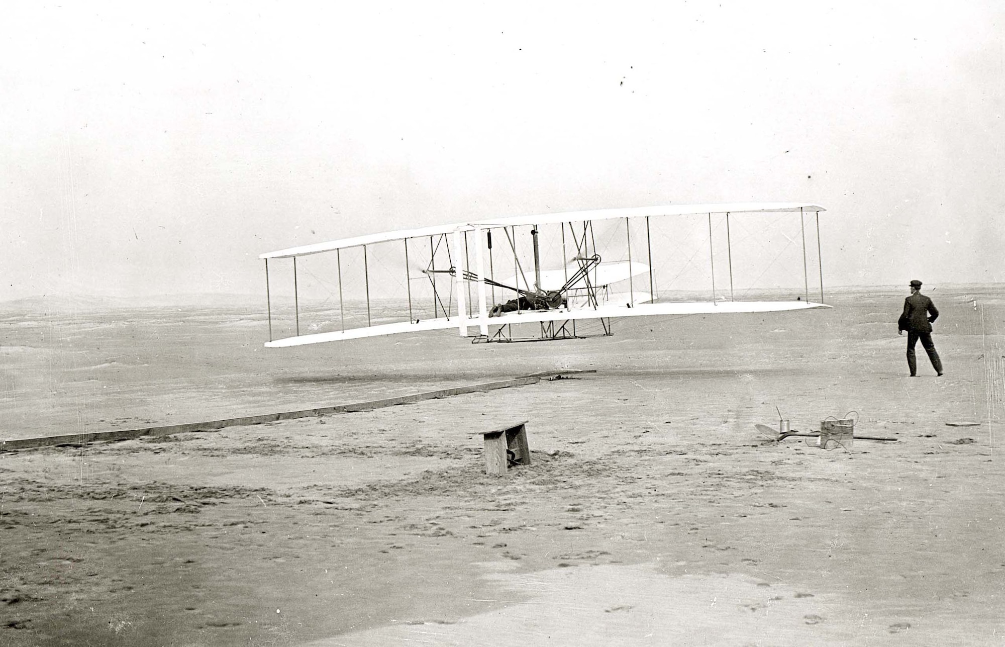 The first flight of the Wright Flyer on Dec. 17, 1903 (Courtesy photo)