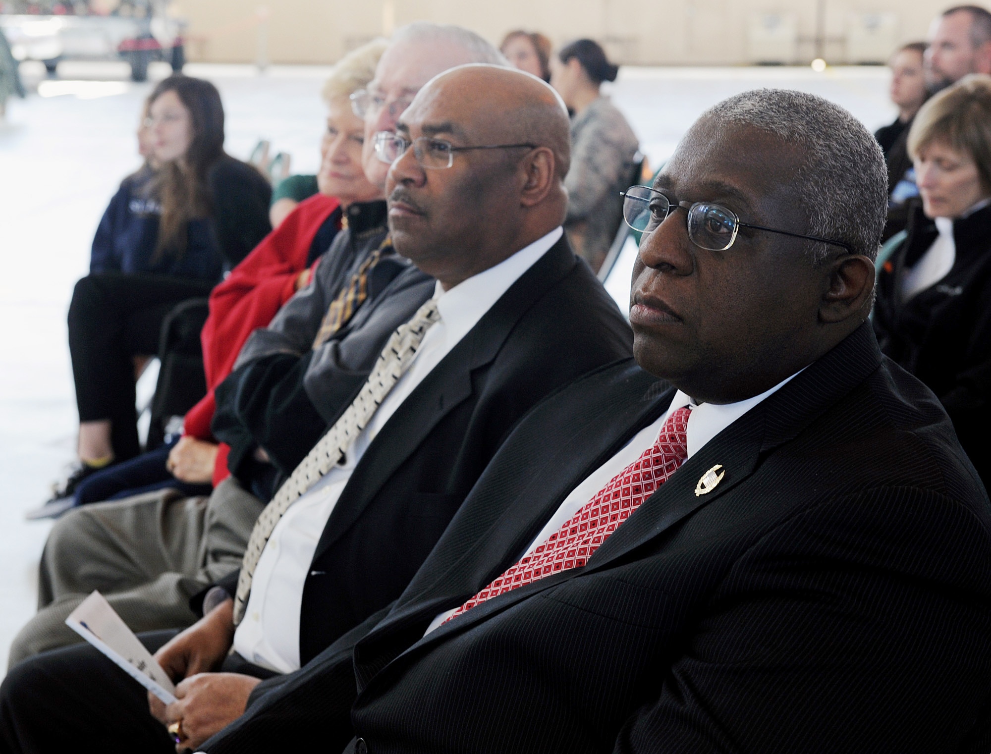 MOODY AIR FORCE BASE, Ga. – The Honorable Tommy Thomas, Deputy Under Secretary of Defense for Military Community and Family Policy, sits in the audience during Moody’s Honorary Commander change of command ceremony here Feb. 25. Mr. Thomas is responsible for policy, advocacy and oversight of all community support aspects to service members and families, including quality of life programs, family and casualty assistance, and morale, welfare and recreation programs. (U.S. Air Force photo by Airman 1st Class Joshua Green)
