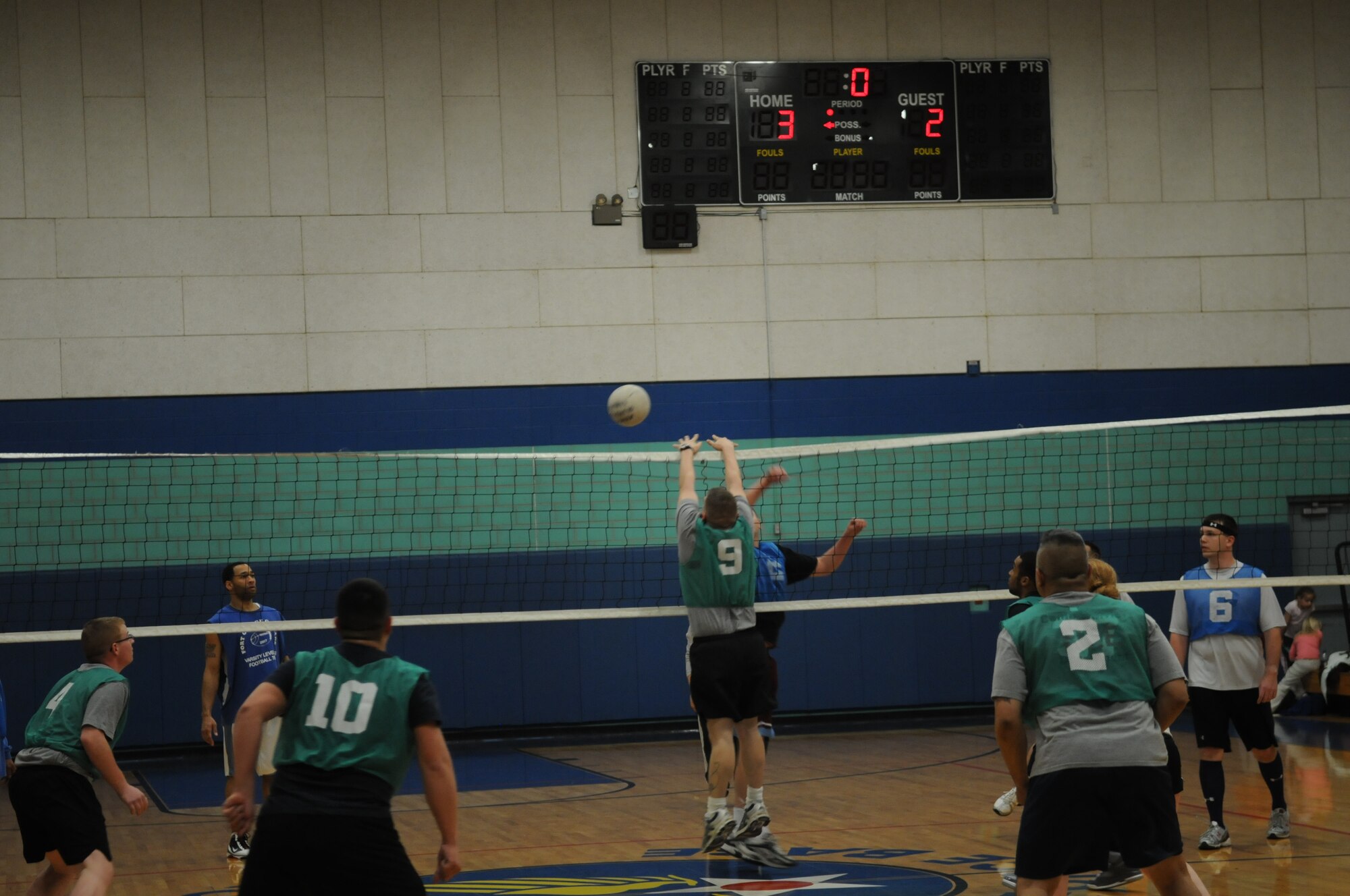 GOODFELLOW AIR FORCE BASE, Texas -- The 316th Training Squadron ended up winning against the 344th Military Intelligence Battalion in a volleyball match, Feb. 25, 2010. (U.S. Air Force photo/Airman 1st Class Clayton Lenhardt)