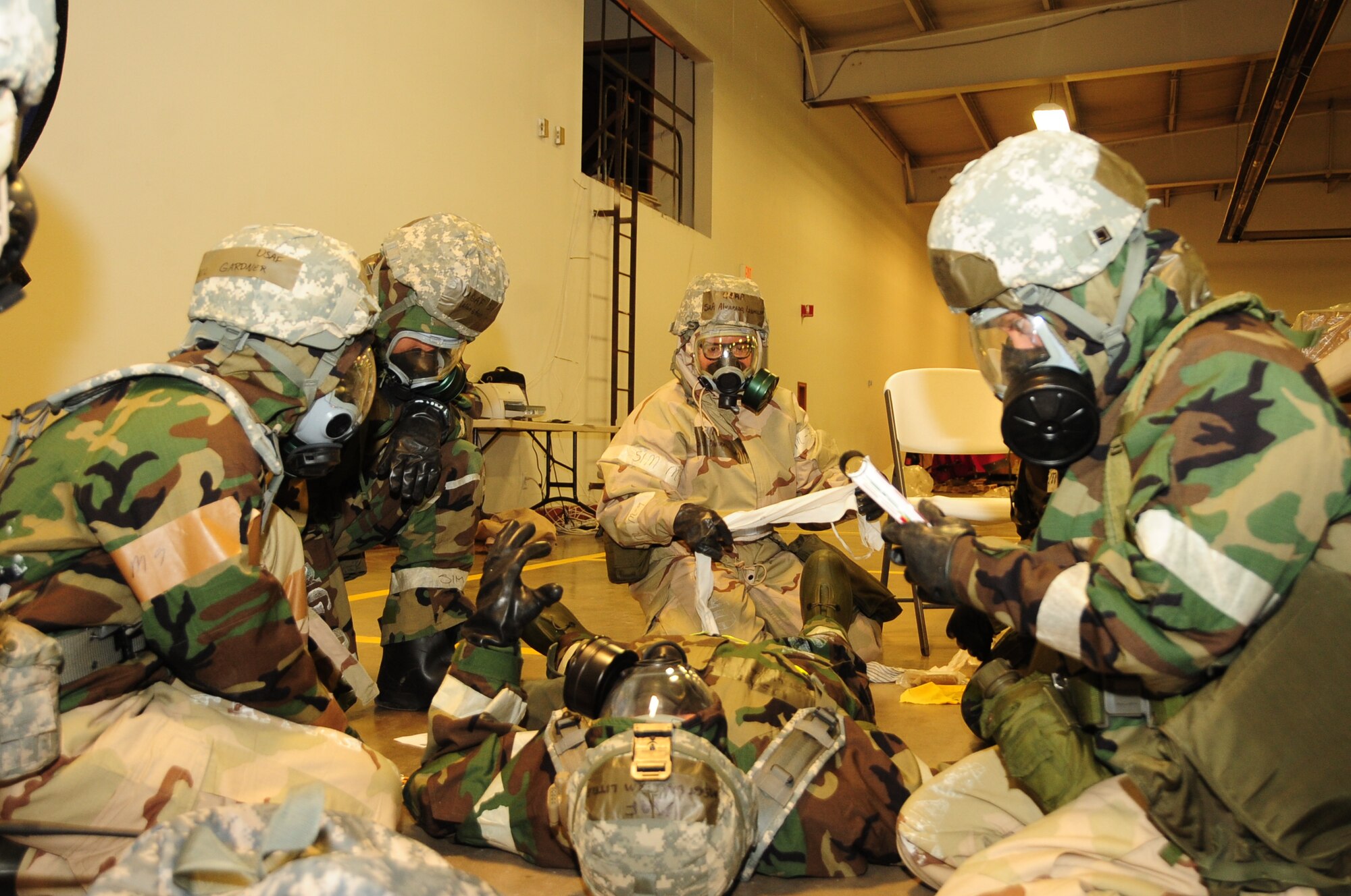 ELLSWORTH AIR FORCE BASE, S.D. -- Airmen from 28th Logistics Readiness Squadron undergo a series of scenarios designed to test their combat readiness during a Phase II Operational Readiness Exercise, March 2.  The Phase II ORE is designed to simulate a deployed environment and test the combat abilities of Ellsworth's Airmen. (U.S. Air Force photo/Airman 1st Class Anthony Sanchelli)
