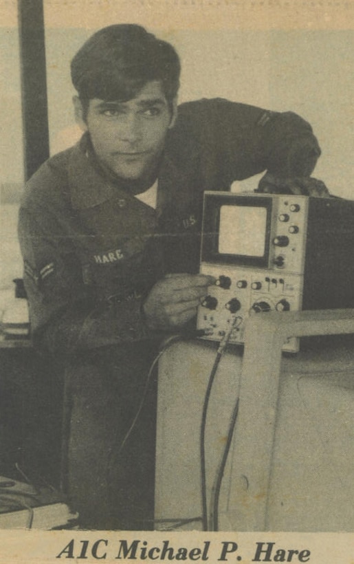 Airman 1st Class Michael Hare, circa 1976, works on a 'modern-day' radar system as a maintenance technician.