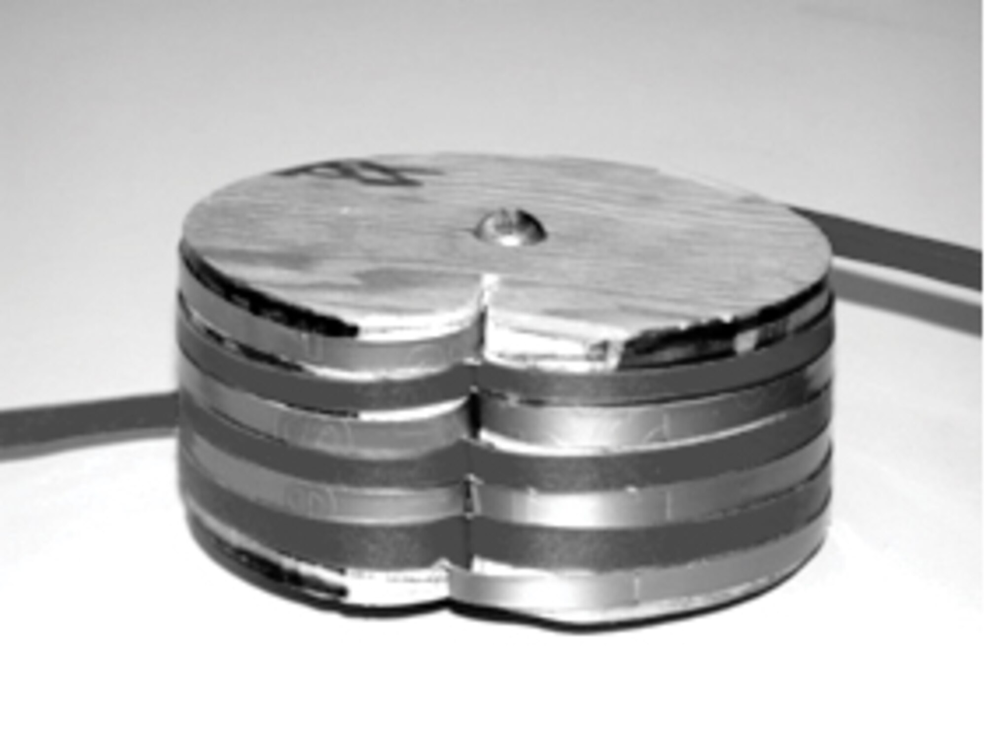 Pictured is a model of a helical (layered) magnet/coil (AFRL image)