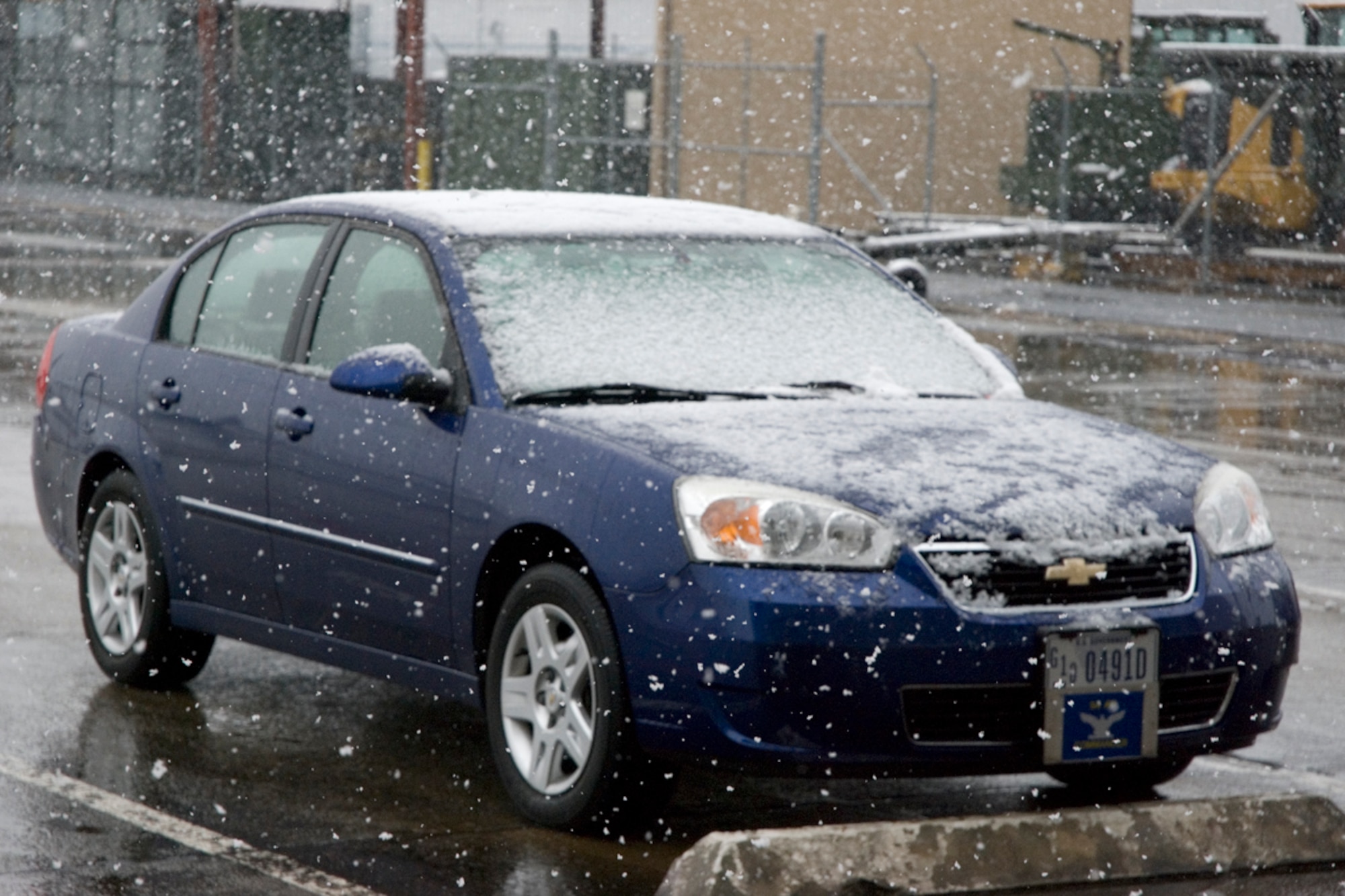 The wing commander's staff car collects snow during a winter storm March 2. Employees at Dobbins Air Reserve Base are dismissed at 3 p.m. March 2 and will report to work at 9 a.m. March 3. 