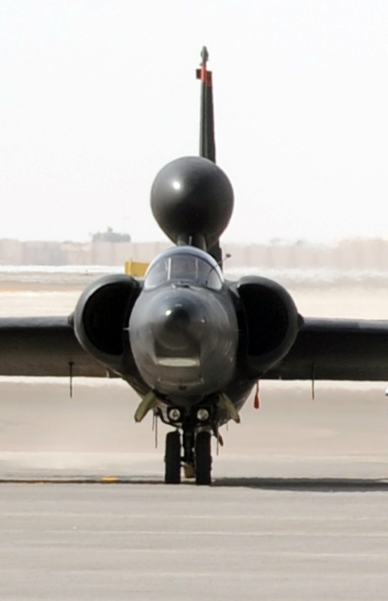 A U-2 Dragonlady assigned with the 99th Expeditionary Reconnaissance Squadron taxis down the runway during operations at a non-disclosed base in Southwest Asia on Feb. 23, 2010. The 99th ERS is a part of the 380th Air Expeditionary Wing which supports operations Iraqi Freedom and Enduring Freedom and the Combined Joint Task Force-Horn of Africa. (U.S. Air Force Photo/Master Sgt. Scott T. Sturkol/Released)