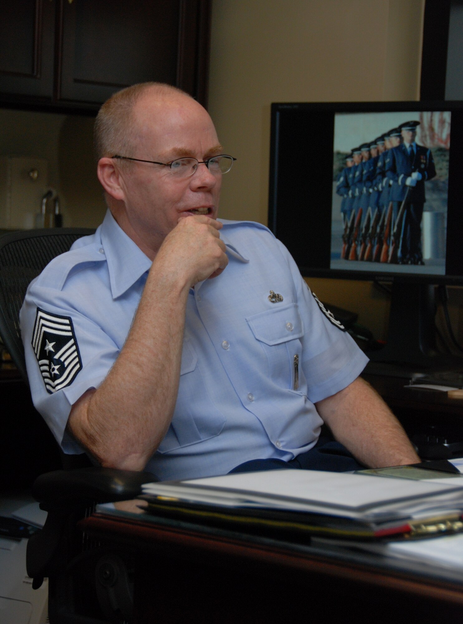 Air Forces Northern Command Chief Master Sergeant Joseph Thornell Sr., reflects on the people in his career who influenced him as mentors.  (U.S. Air Force photo by Maj. Steve Burke)
