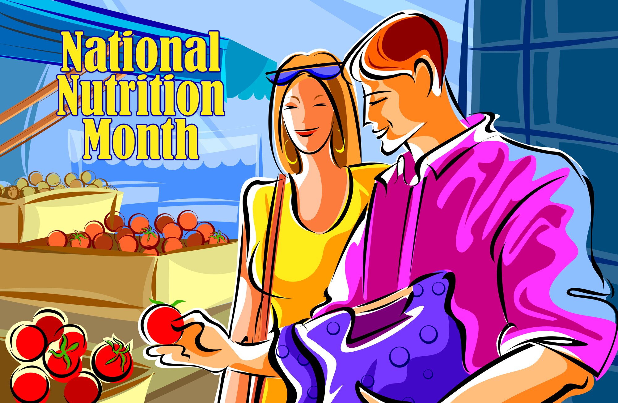 OFFUTT AIR FORCE BASE, Neb. - March is National Nutrition Month and the professionals at the 55th Medical Group encourage everyone to eat nutritious meals that include fruits, vegetables, whole grains and low-fat or fat-free dairy products. U.S. Air Force graphic by Jeff Gates